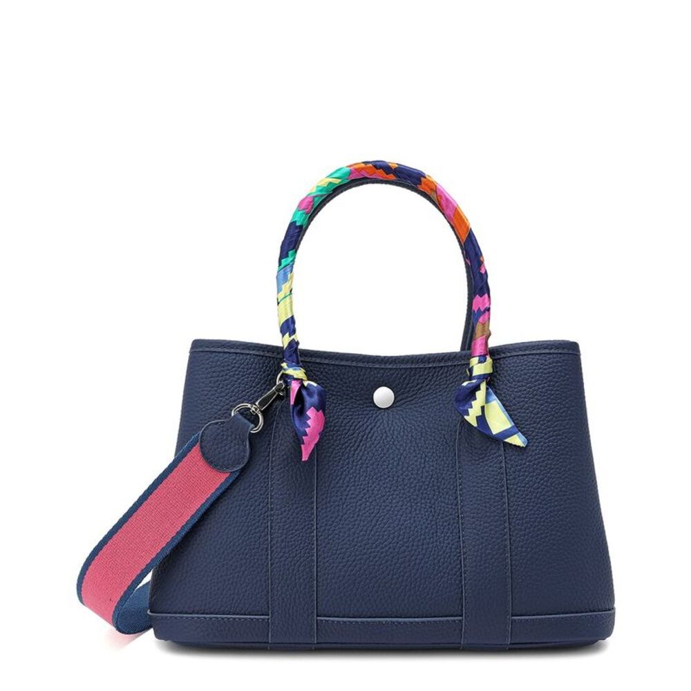 Tiffany & Fred Paris Fold-Over Smooth Leather Crossbody, Navy